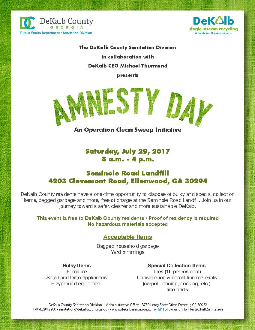 Amnesty Day DeKalb County GA